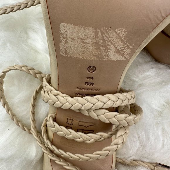 Schutz Jada Braided Ankle Tie Sandal in Egg Shell - Picture 8 of 9